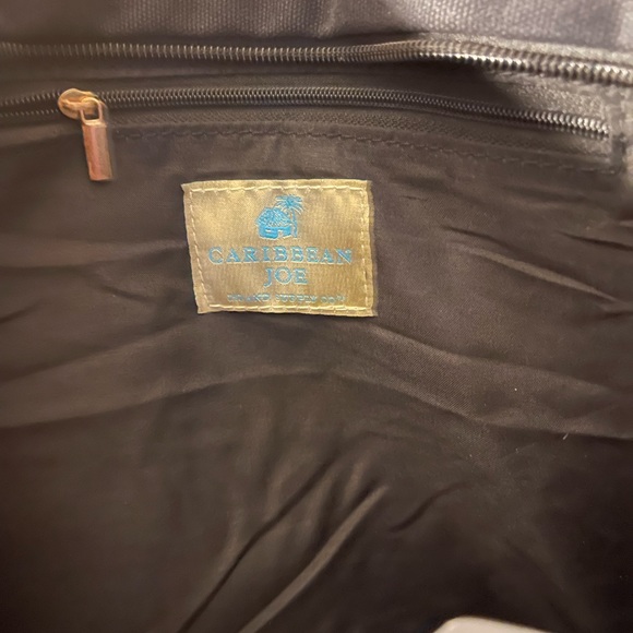 Carribean Joe Island Supply Co. Beautiful Flamingo Black Tote Bag w/ pockets. - Picture 4 of 8